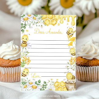 Tarjeta De Agradecimiento Bumblebee Floral Time Capsule Note Message Card