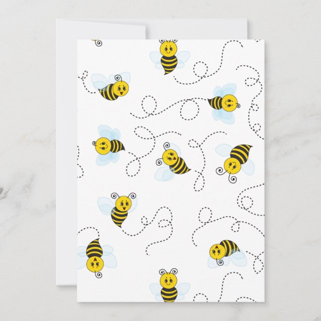 Tarjeta De Agradecimiento Bumblebee Volando Abeja de Bumble Negro Amarillo (Anverso)