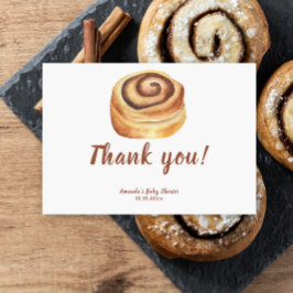 Tarjeta De Agradecimiento Bun in the oven Baby Shower Thank you