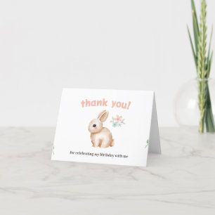 Tarjeta De Agradecimiento Bunny Birthday Party