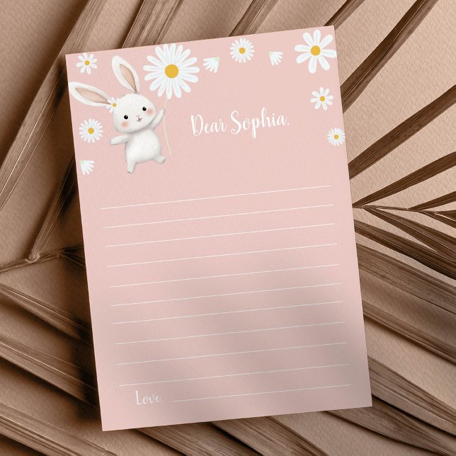 Tarjeta De Agradecimiento Bunny Daisy Birthday Note Time Capsule Card (Subido por el creador)