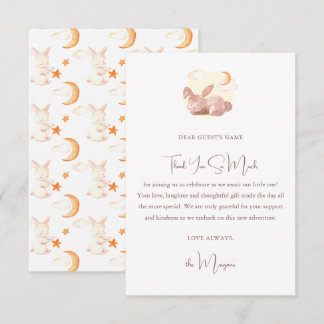 Tarjeta De Agradecimiento Bunny Dreams Neutral Baby Shower