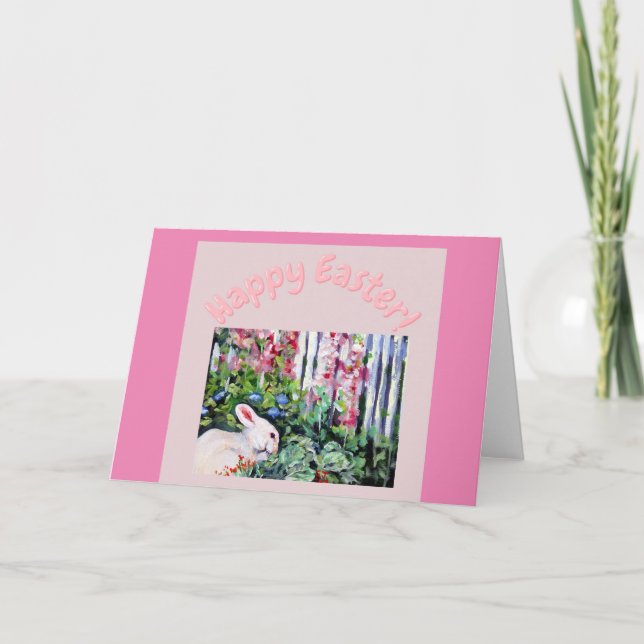 Tarjeta De Agradecimiento Bunny HAPPY EASTER folded greeting card (Anverso)