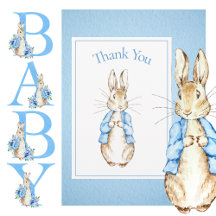 Bunny Rabbit Blue Baby Shower Gracias