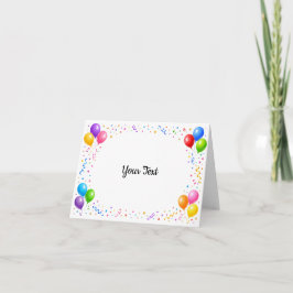 Tarjeta De Agradecimiento Bunte Party Ballons Konfetti Rahmen Design