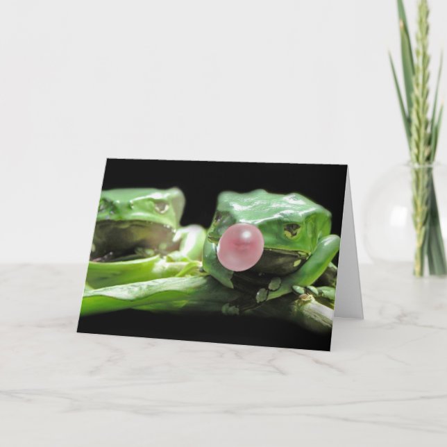 Tarjeta De Agradecimiento Burbuja de la rana (Anverso)