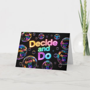 Tarjeta De Agradecimiento Burbujas de neón para felicitaciones por decisión