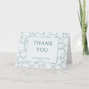 Tarjeta De Agradecimiento Burbujas modernas elegantes Gris geométrico y Verd