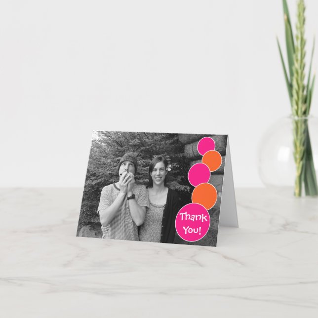 Tarjeta de agradecimiento Burbujas (Rosa Fuerte /  (Anverso)