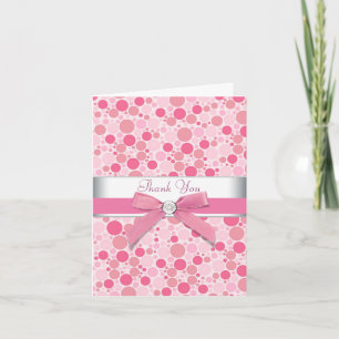 Tarjeta De Agradecimiento Burbujas rosadas Gracias Cartas