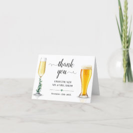 Tarjeta De Agradecimiento Burbujas y breves Boda doblado