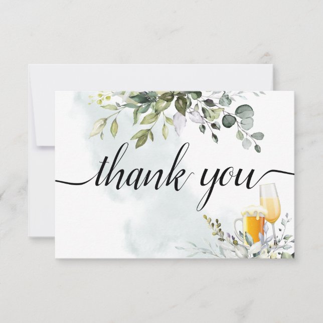 Tarjeta De Agradecimiento Burbujas y Cervezas (Anverso)