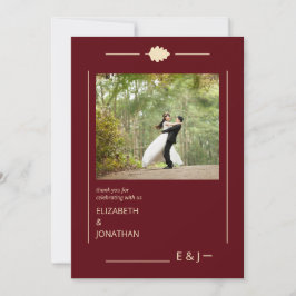 Tarjeta De Agradecimiento Burgundy Autumn Wedding