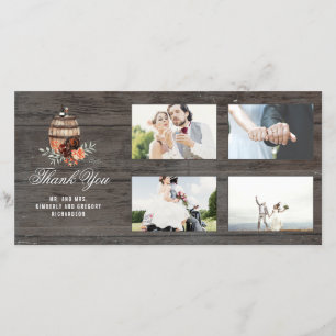 Tarjeta De Agradecimiento Burgundy Floral Barrel Rustic Gracias Boda
