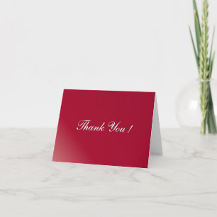 Tarjeta De Agradecimiento Burgundy Gracias por Dentro en Blanco