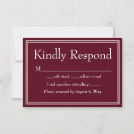 Tarjeta De Agradecimiento Burgundy Minimalista Moderna con Borde