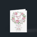 Tarjeta De Agradecimiento Burgundy Pink Country Rose 80th Birthday Thank You<br><div class="desc">Burgundy and pink chic country rose floral 80th birthday party thank you card. This pink and white roses 80th birthday party thank you card is a good choice for a summer or a fall / autumn birthday party. Although, you can also use this adult woman's birthday thank-you card for a...</div>