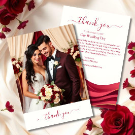 Tarjeta De Agradecimiento Burgundy Wedding Thank You Card