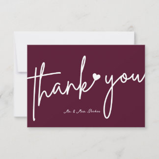 Tarjeta De Agradecimiento Burgundy wedding thank you cards