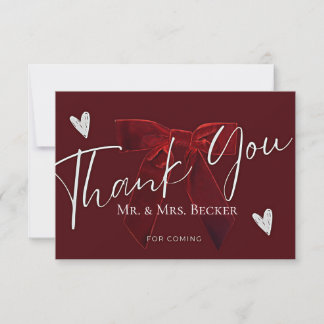 Tarjeta De Agradecimiento Burgundy wedding thank you cards