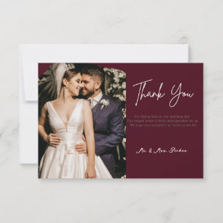 Tarjeta De Agradecimiento Burgundy wedding thank you cards