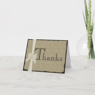 Tarjeta De Agradecimiento Burlap Look Thank You