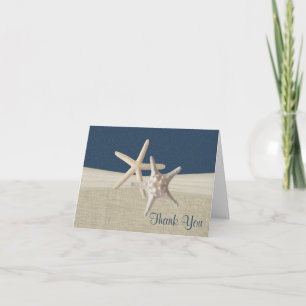 Tarjeta De Agradecimiento Burlap y Starfish