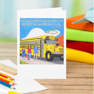 Tarjeta De Agradecimiento Bus Angel Greeting Card