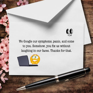 Tarjeta De Agradecimiento Buscamos Nuestros Síntomas, Arreglamos Nuestra Est