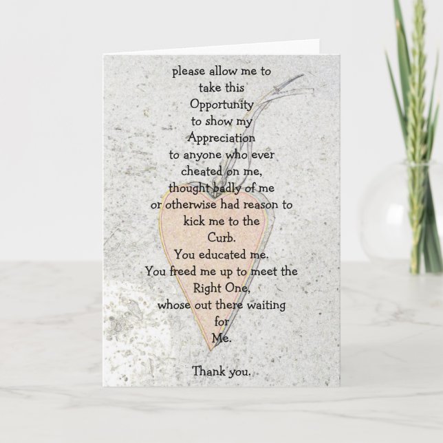 Tarjeta De Agradecimiento Buscando amor (Anverso)