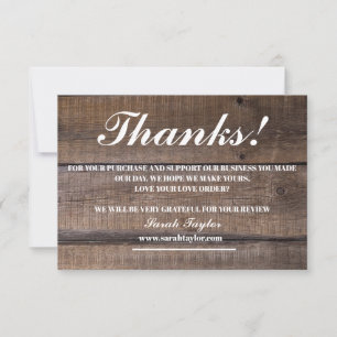 Tarjeta De Agradecimiento Business Gracias A Rustic Script Bold