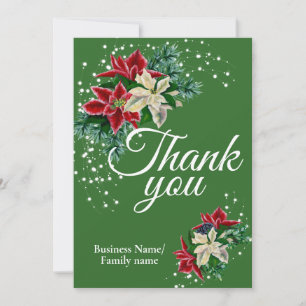 Tarjeta De Agradecimiento Business Gracias Apreciación Floral Green