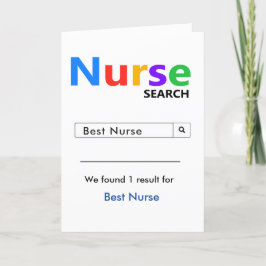 Tarjeta De Agradecimiento Búsqueda divertida y discreta de la mejor enfermer
