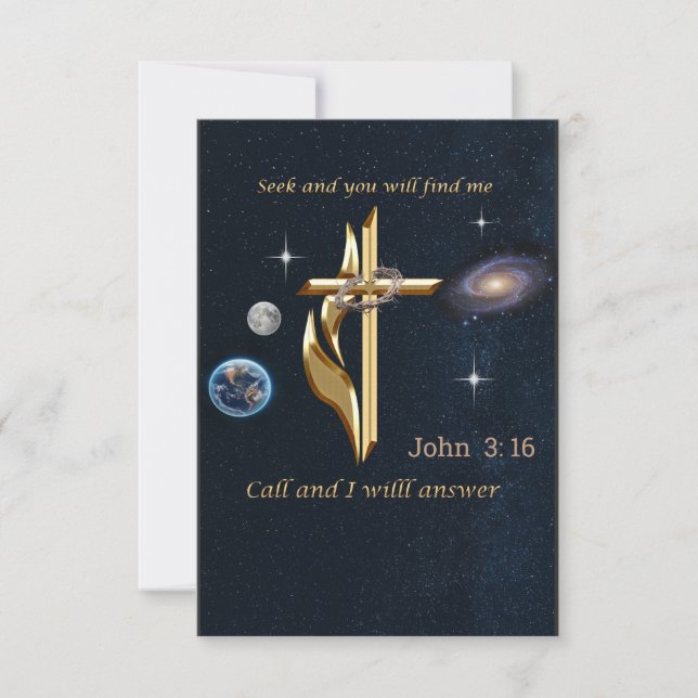 Tarjeta De Agradecimiento Busquen y me encontrarán (Anverso)