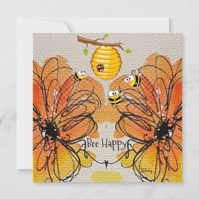 Tarjeta De Agradecimiento Busy Bees Notecard (Anverso)
