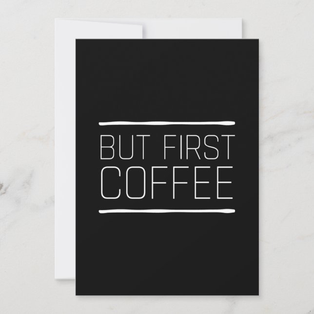Tarjeta De Agradecimiento But first coffee funny caffeine quotes white (Anverso)