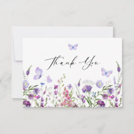 Tarjeta De Agradecimiento Butfly Wildflower Bridal Shower