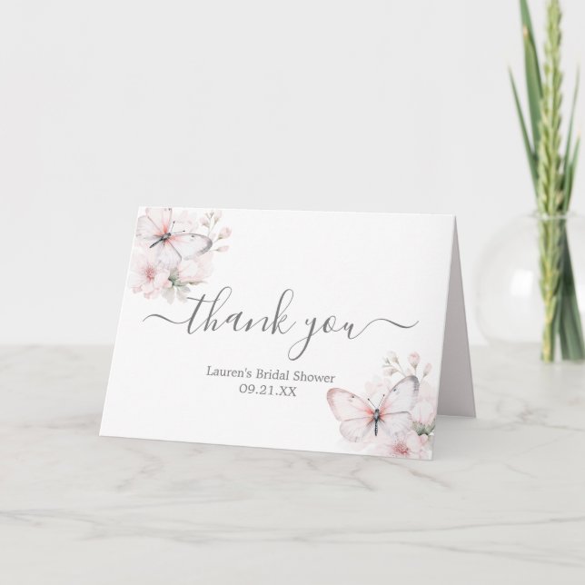 Tarjeta De Agradecimiento Butler Floral Bridal Shower (Anverso)