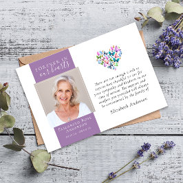 Tarjeta De Agradecimiento Butterflies Corazón para siempre en nuestro funera