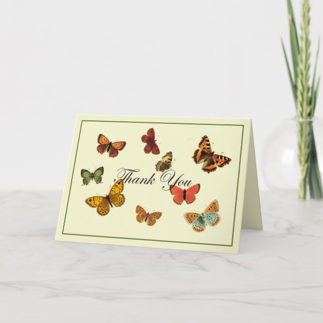 Tarjeta De Agradecimiento Butterflies Gracias (Anverso)