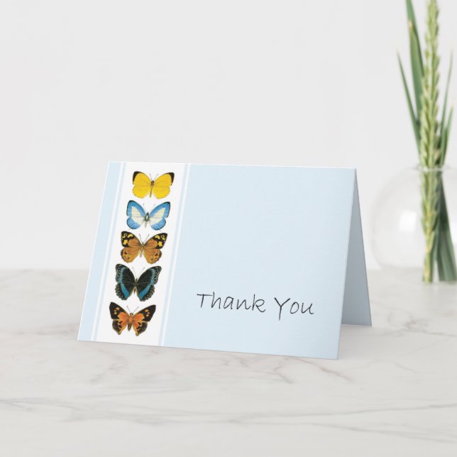 Tarjeta De Agradecimiento Butterflies Gracias (Anverso)