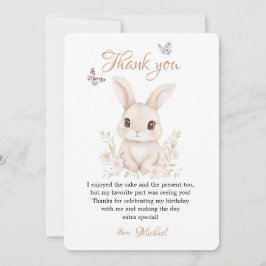 Tarjeta De Agradecimiento Butterfly and Floral Petals Pink or Beige Statione