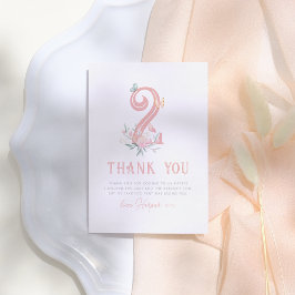 Tarjeta De Agradecimiento Butterfly Fairytale Chica Floral Fiesta de cumplea