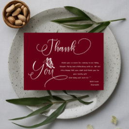 Tarjeta De Agradecimiento Butterfly Modern Minimal Baby Shower