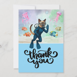 Tarjeta De Agradecimiento Buzo de gato siamés