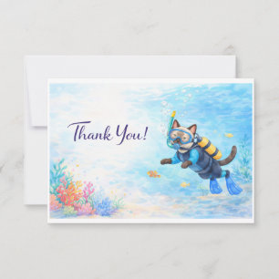 Tarjeta De Agradecimiento Buzo para amante de gatos siameses