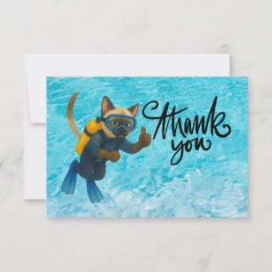 Tarjeta De Agradecimiento Buzo para amante de gatos siameses