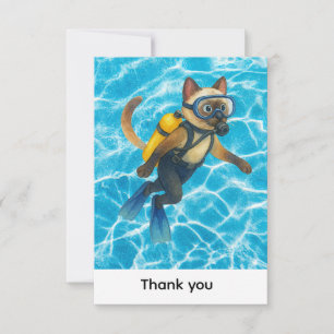 Tarjeta De Agradecimiento Buzo para amante de gatos siameses
