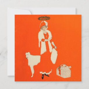 Tarjeta De Agradecimiento C Coles Phillips “Santa del presente” Fadeaway Gir