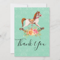 Caballo de Balanza Antiguo con Ramo Floral